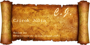 Czirok Júlia névjegykártya